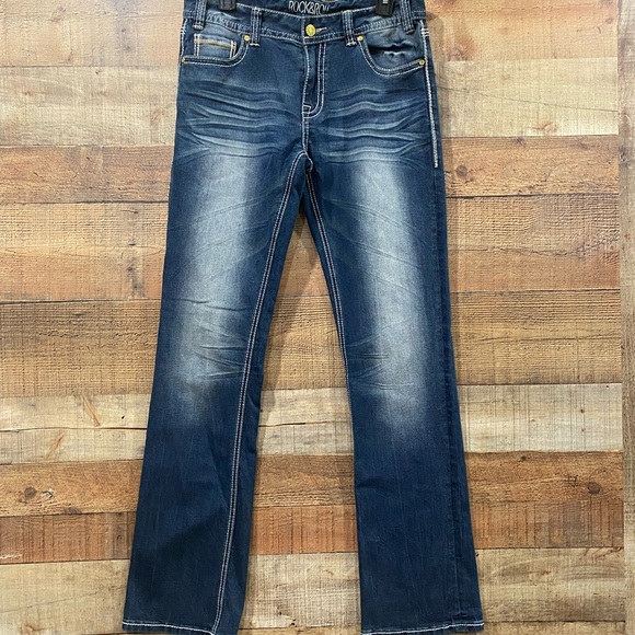 Rock & Roll Cowgirl Denim - Rock & Roll Cowgirl Boyfriend Bootcut Jeans Size 27 Long